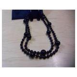 Black Agate Necklace, Ring and Earrings