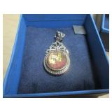 RHODONITE GOLD LEAF STERLING SILVER RING PENDANT EARRINGS