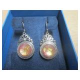 RHODONITE GOLD LEAF STERLING SILVER RING PENDANT EARRINGS