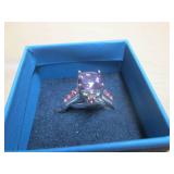 BRAZILIAN AMETHYST STERLING SILVER RING SIZE 10