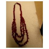 VOGUEALLURE RED BAMBOO CORAL NECKLACE