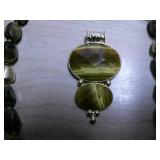 TIGERS EYE WITH GANCY BEAD STATIONS 18K YELLOW GOLD