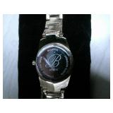 BURGI LADIES CRYSTAL DIAMOND ACCENT AND MOTHER OF PEARL WATCH