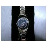 BURGI LADIES CRYSTAL DIAMOND ACCENT AND MOTHER OF PEARL WATCH