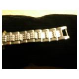 Burgi Ladies Crystal Diamond Accent and Mother of Pearl Watch