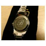 Burgi Ladies Crystal Diamond Accent and Mother of Pearl Watch