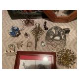 Collection of Decorative Artwork, Figurines, and Wall Hanging Pieces