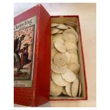 Collection of Sand Dollars in Vintage Charles Krug Winery Box