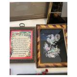 Assorted Collection of Framed Artwork and Decorative Figurines