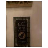 Collection of Religious Art and Decor: Framed Jesus Portrait, Last Supper Carving, Cross, Prayers