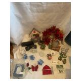 Collection of Decorative Items Including Figurines and Glass Pieces
