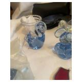 Collection of Decorative Items Including Figurines and Glass Pieces