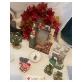 Collection of Decorative Items Including Figurines and Glass Pieces