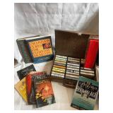 Collection of Cassette Tapes and Music/Guitar Books