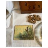 Assorted Home Decor Lot with Clocks, Artwork, and Figurine