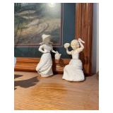 Assorted Decorative Items Including Figurines, Candle Holders, and Floral Arrangements