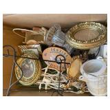 Collection of Assorted Decorative Figurines, Vintage Glassware, and Bird Clock