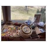 Crafting and Sewing Set with Vintage Tapestry and Needlecraft Supplies
