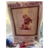Crafting and Sewing Set with Vintage Tapestry and Needlecraft Supplies