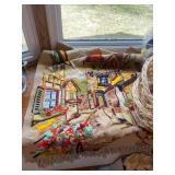 Crafting and Sewing Set with Vintage Tapestry and Needlecraft Supplies