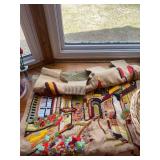 Crafting and Sewing Set with Vintage Tapestry and Needlecraft Supplies