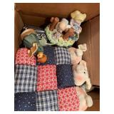 Large Collection of Decorative Figurines, Sewing Accessories, and Kitchen Items