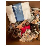 Large Collection of Decorative Figurines, Sewing Accessories, and Kitchen Items