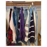 Collection of Assorted Clothing including Sweaters and Jeans