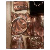 Assorted Sterling Silver Jewelry Collection with Necklaces, Bracelets, and Rings