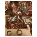 Assorted Sterling Silver Jewelry Collection with Necklaces, Bracelets, and Rings