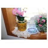 artificial flower displays in vases...