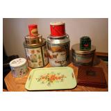 mixed tin containers...