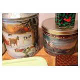 mixed tin containers...