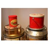 mixed tin containers...