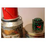 mixed tin containers...