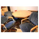 Table with 4 rolling chairs 42in w ...