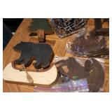 Moose decor, glass chess board and ...