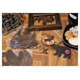 Moose decor, glass chess board and ...