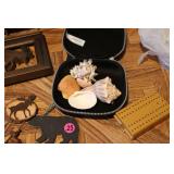 Moose decor, glass chess board and ...