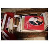 Box of magazines and small bag of v...