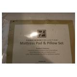 Twin size mattress pad and pillow s...