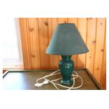 Green side table with matching lamp...