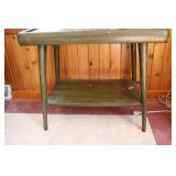 Green side table with matching lamp...