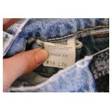 3 pairs of levi jeans sizes are pic...