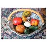 Pottery basket with fruit...