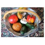 Pottery basket with fruit...