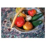 Pottery basket with fruit...