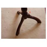 wooden table with flower design and...