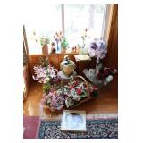 Huge artificial flower lot with vas...