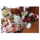 Huge artificial flower lot with vas...